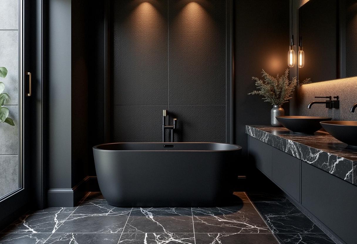 bathroom decor black
