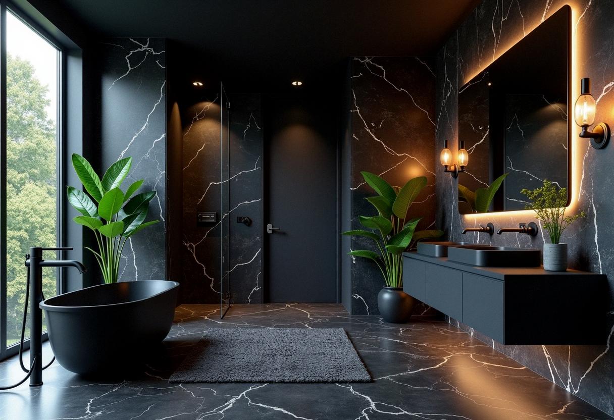 bathroom decor black