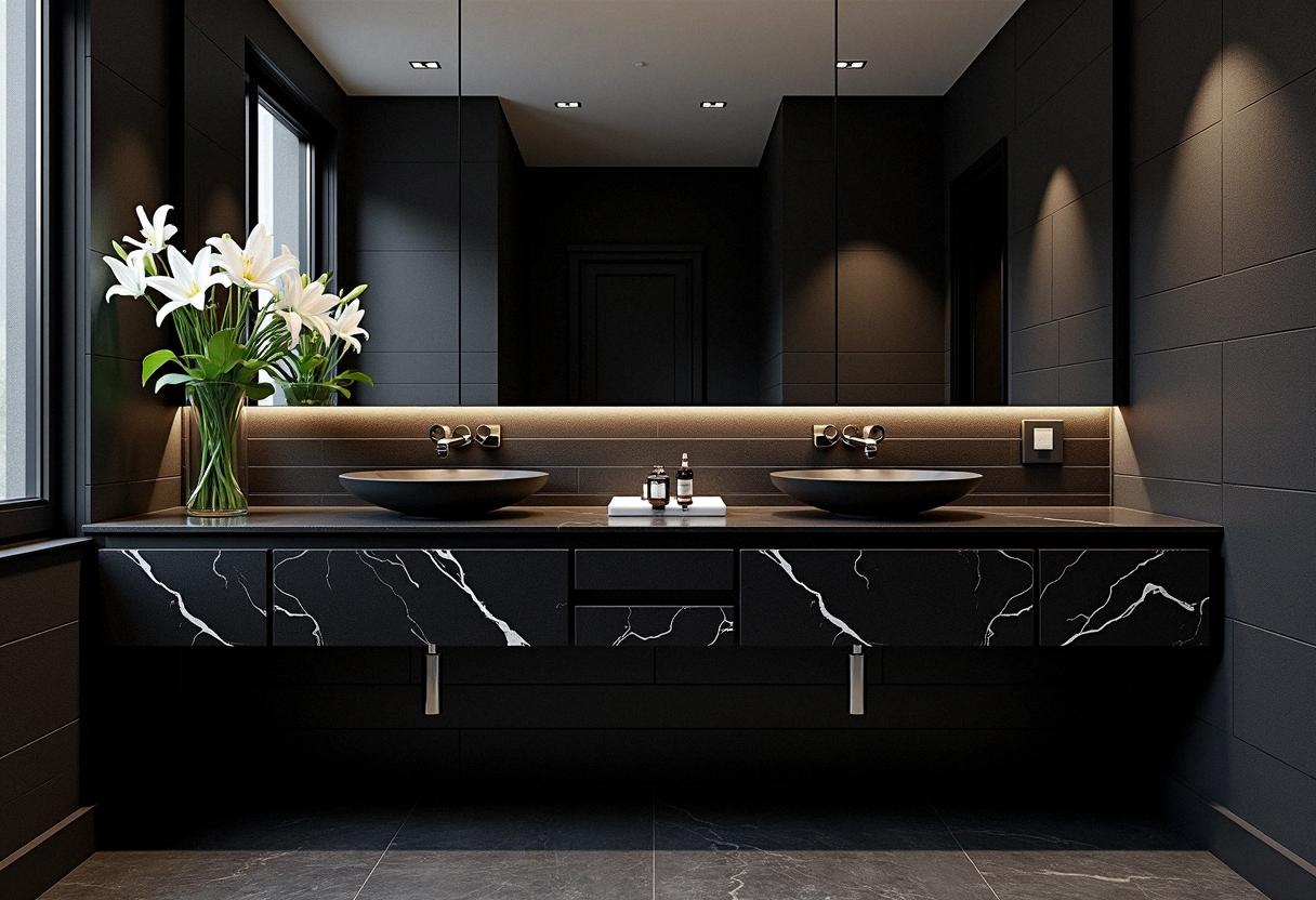 bathroom decor black