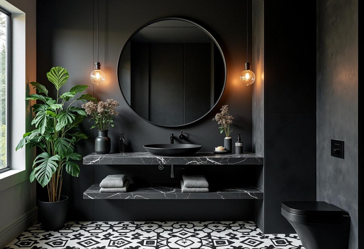 bathroom decor black