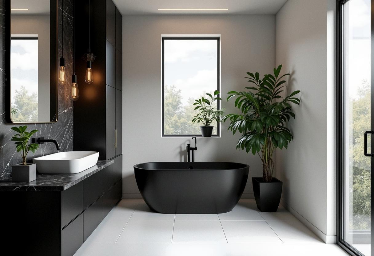 bathroom decor black
