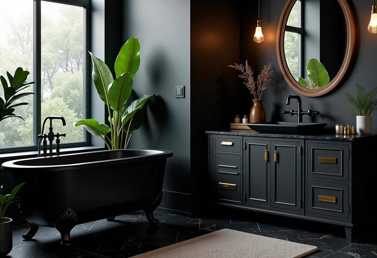 bathroom decor black
