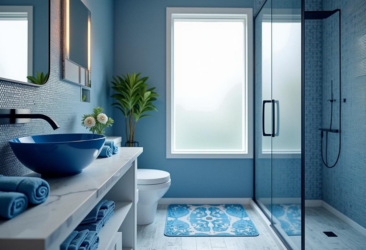 bathroom decor blue