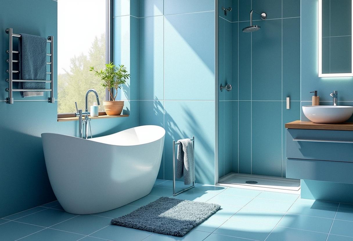 bathroom decor blue