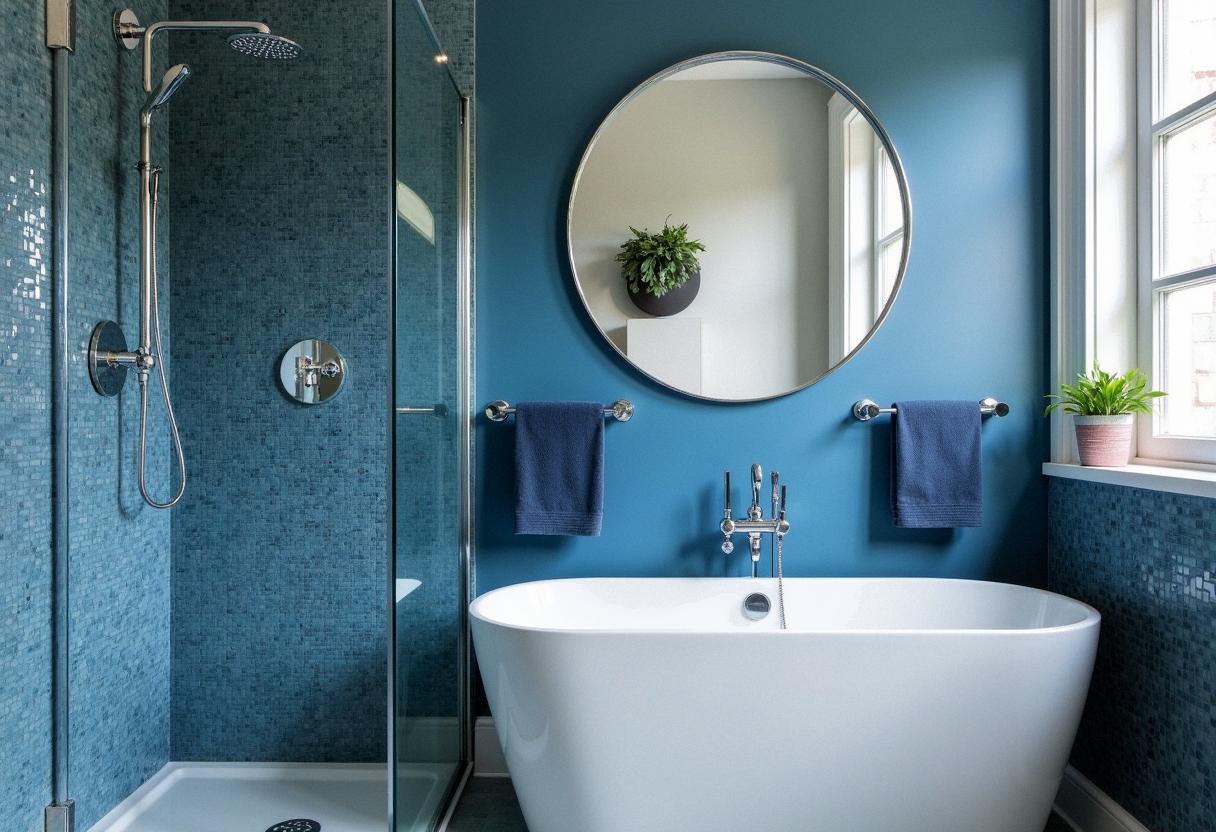 bathroom decor blue