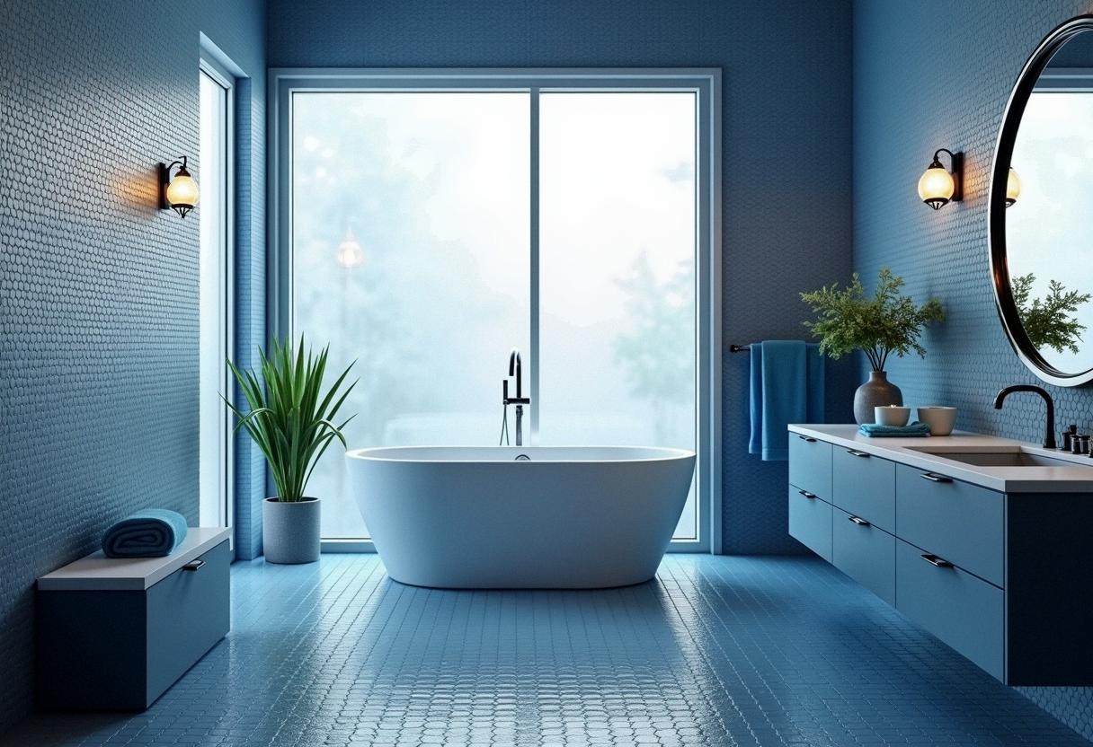 bathroom decor blue