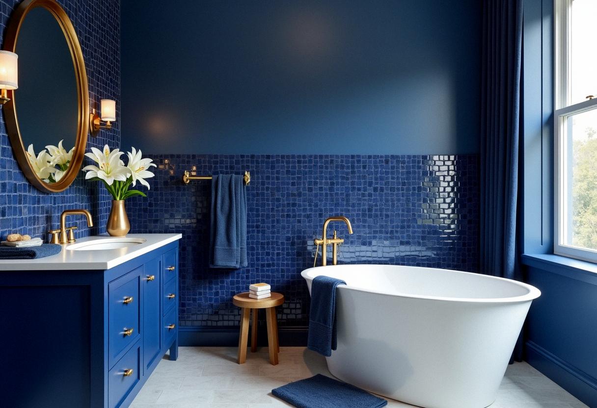 bathroom decor blue