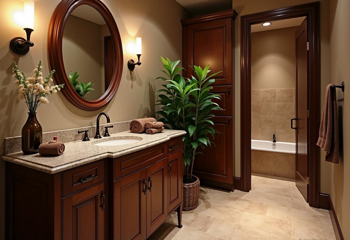 bathroom decor brown