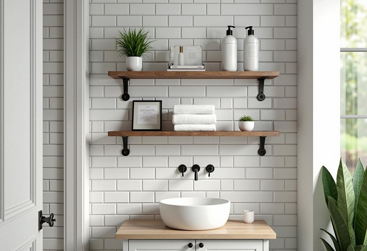 bathroom decor shelves