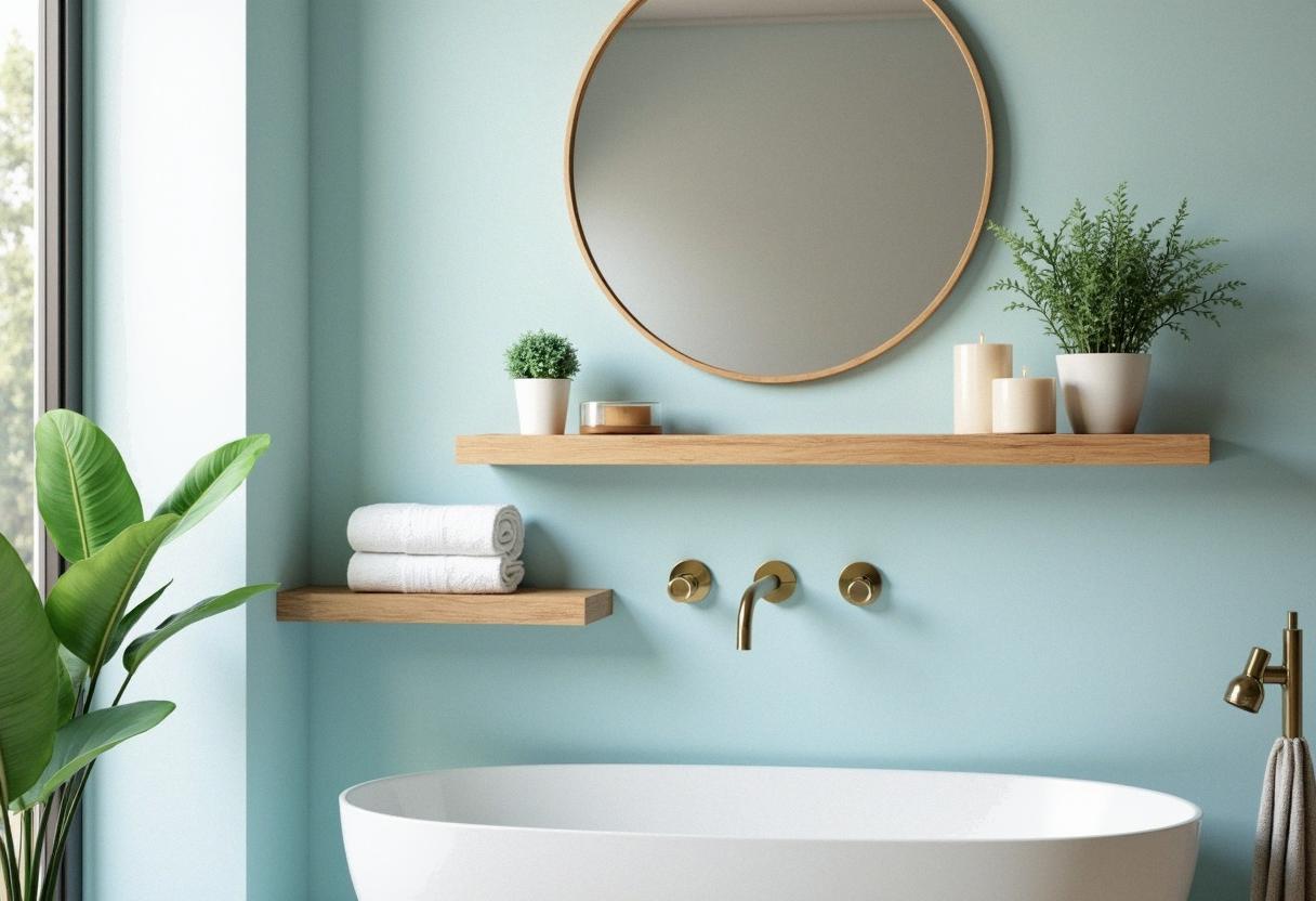 bathroom decor shelves