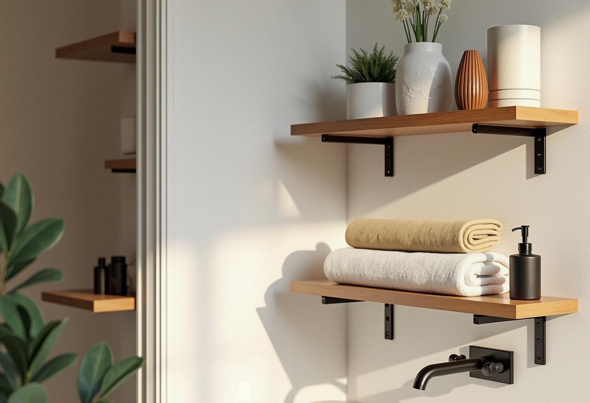 bathroom decor shelves