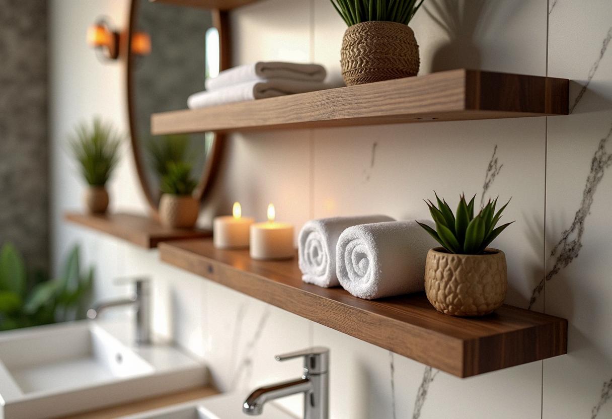 bathroom decor shelves