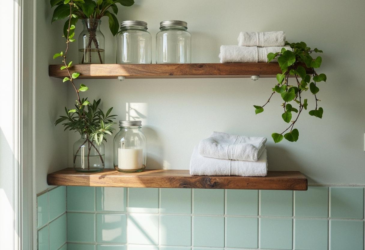 bathroom decor shelves