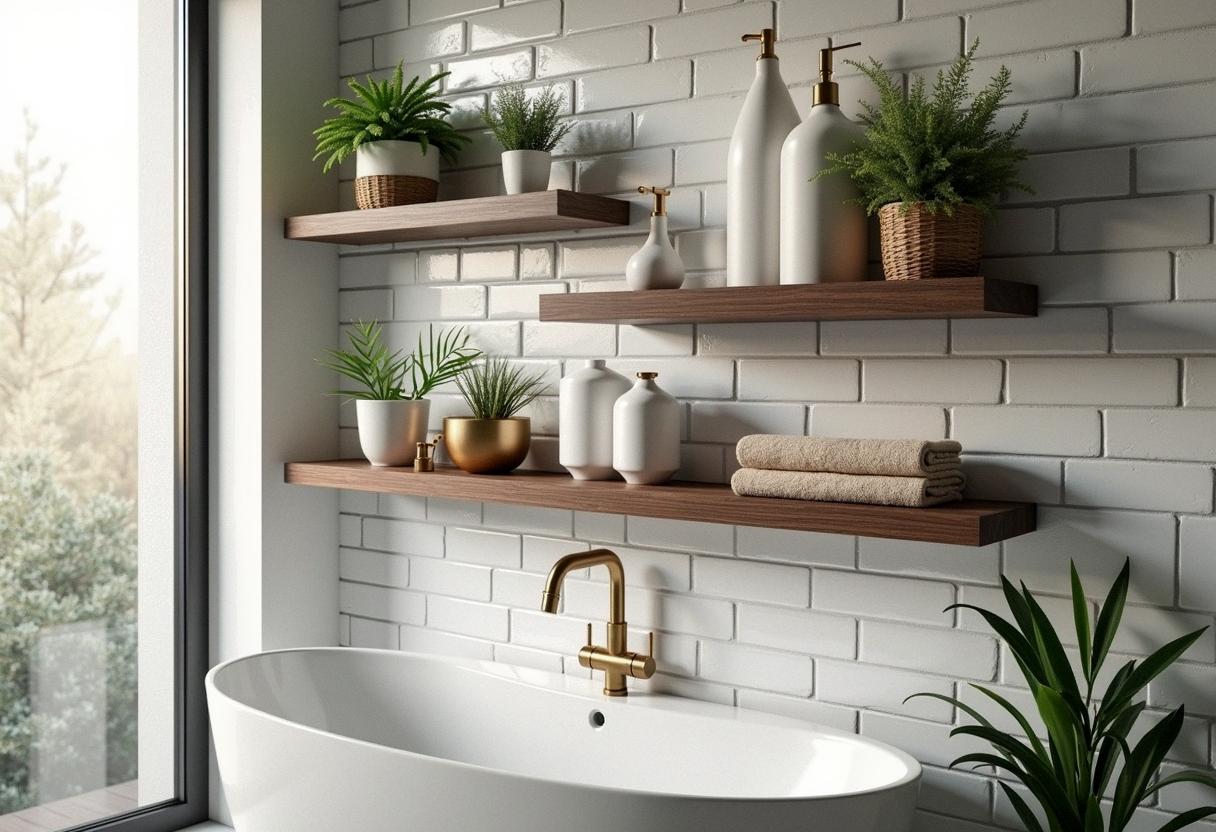 bathroom decor shelves