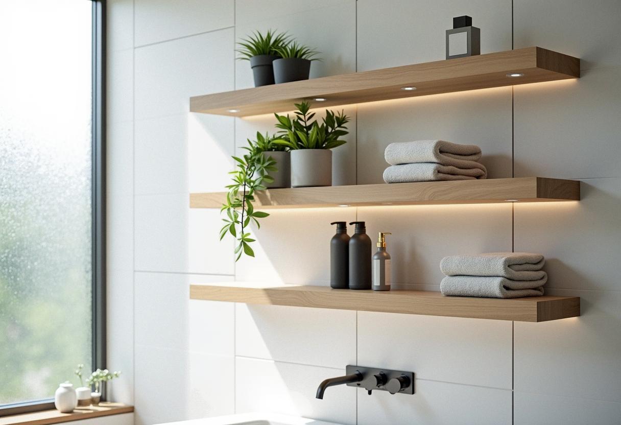bathroom decor shelves