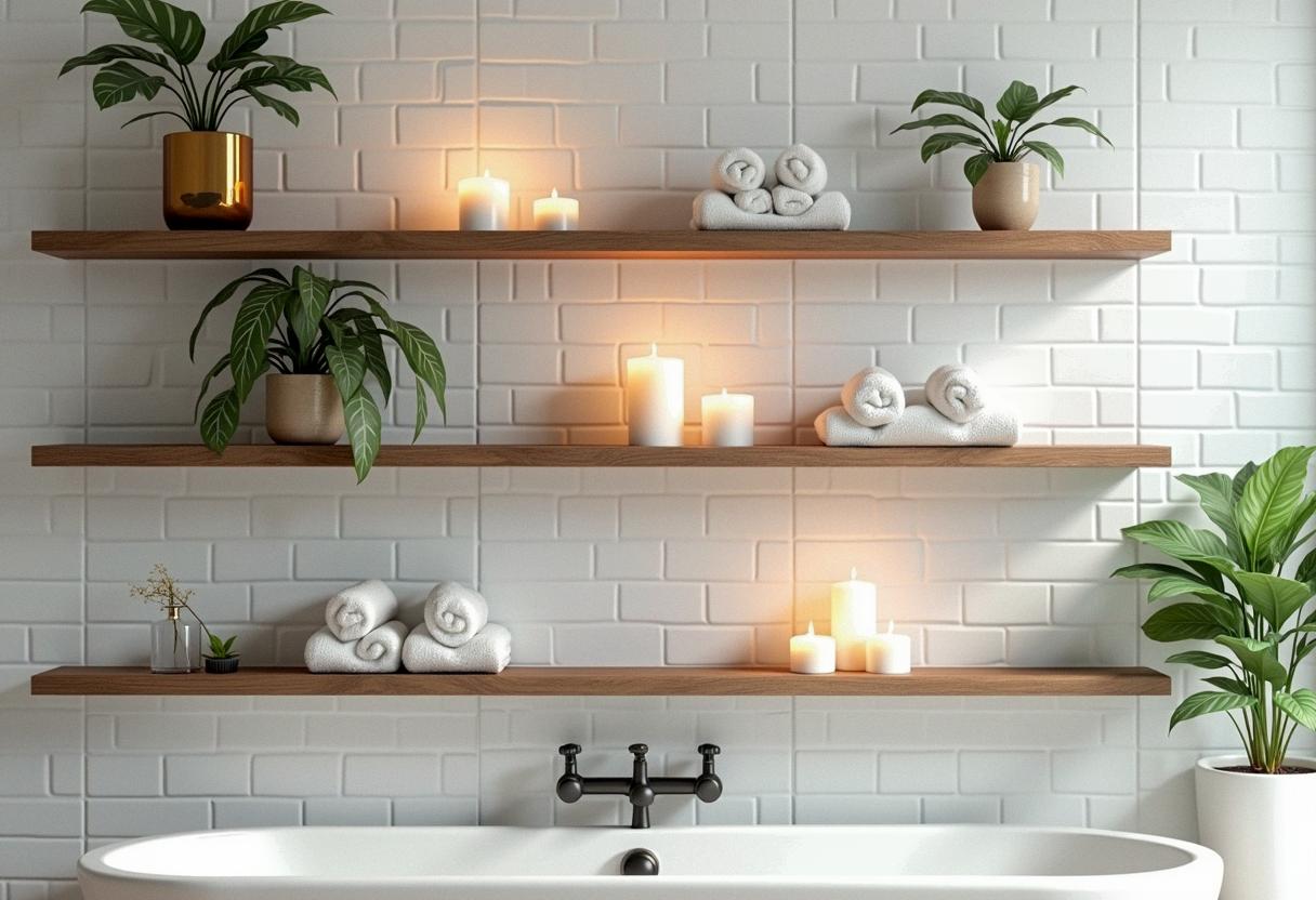 bathroom decor shelves