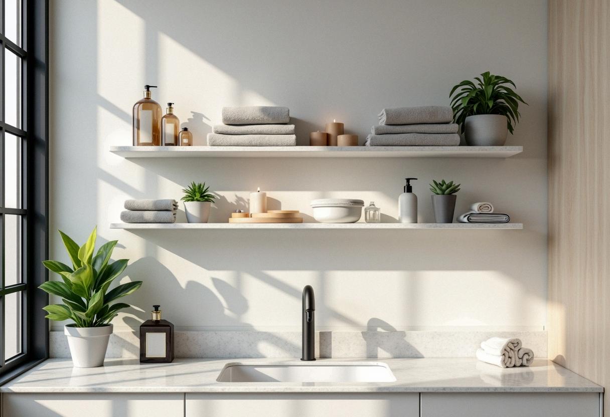 bathroom decor shelves
