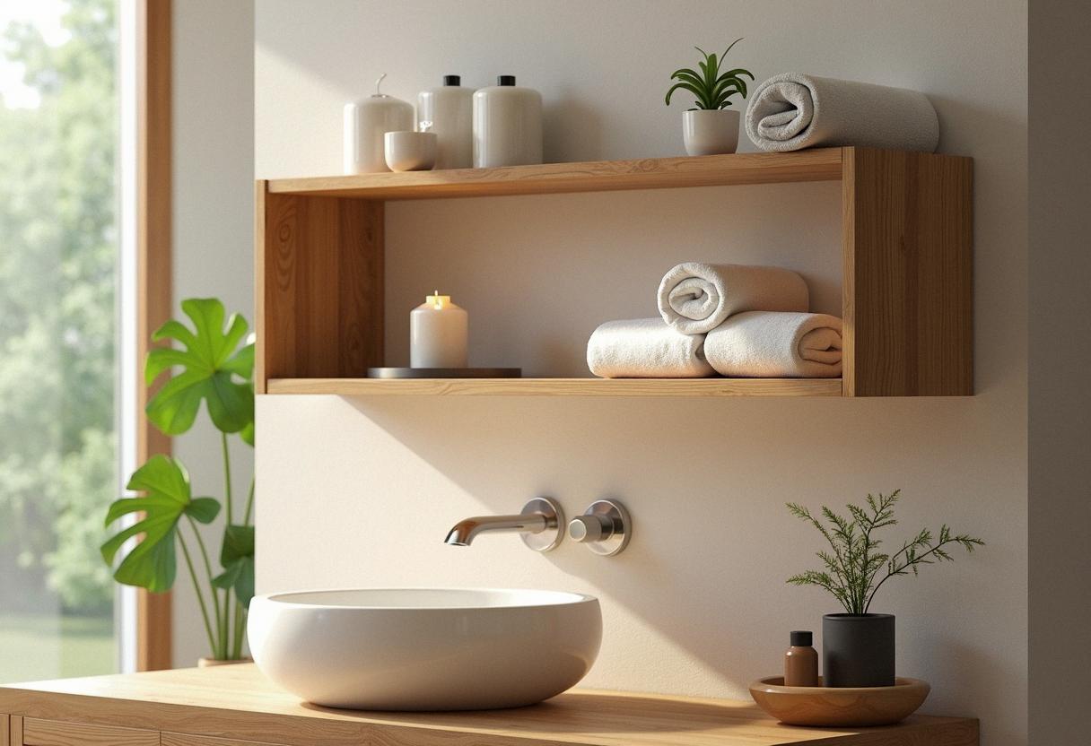 bathroom decor shelves