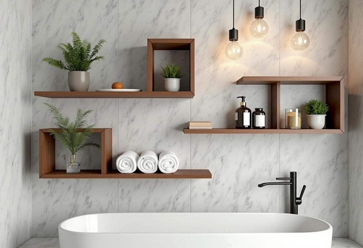 bathroom decor shelves