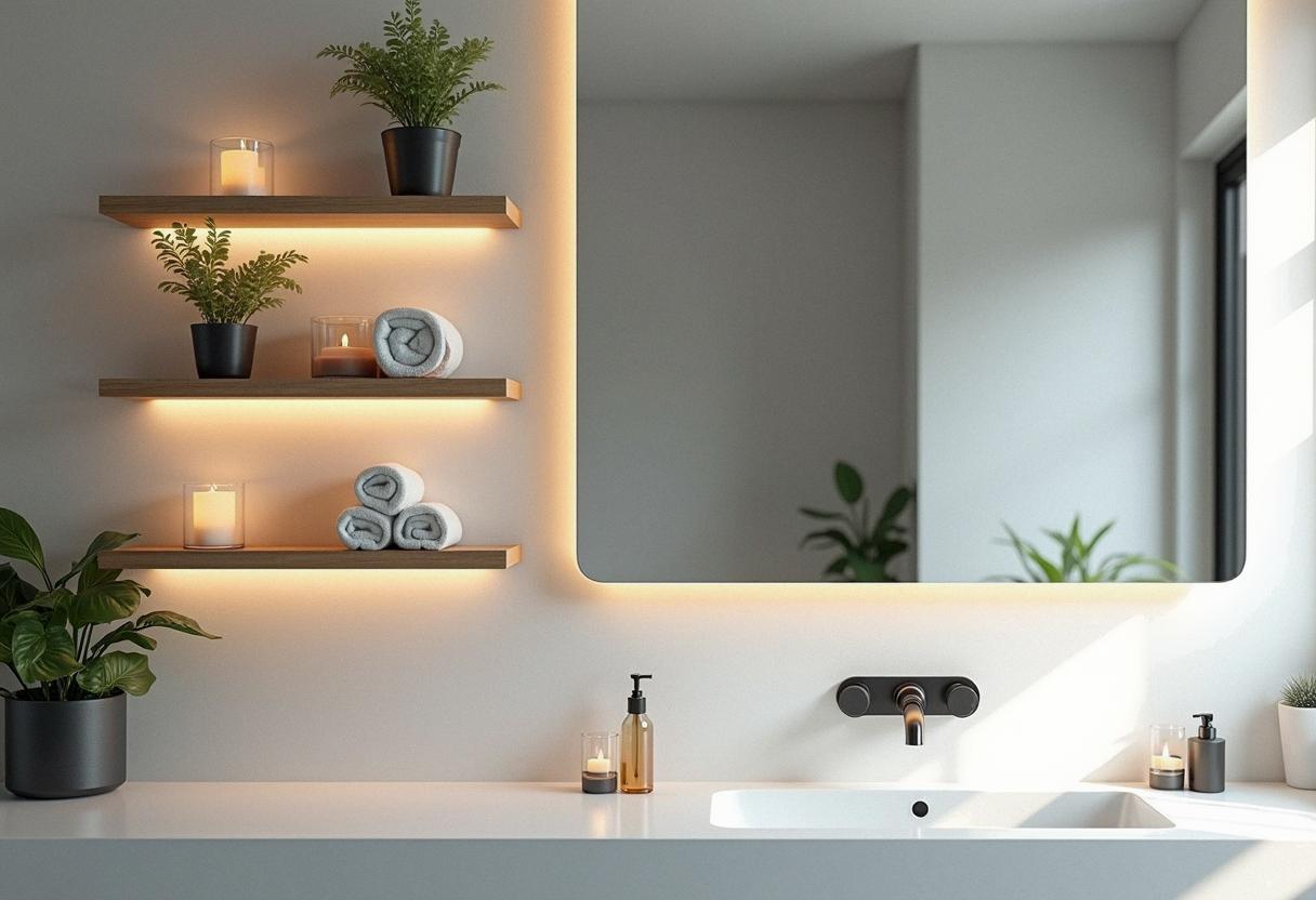 bathroom decor shelves