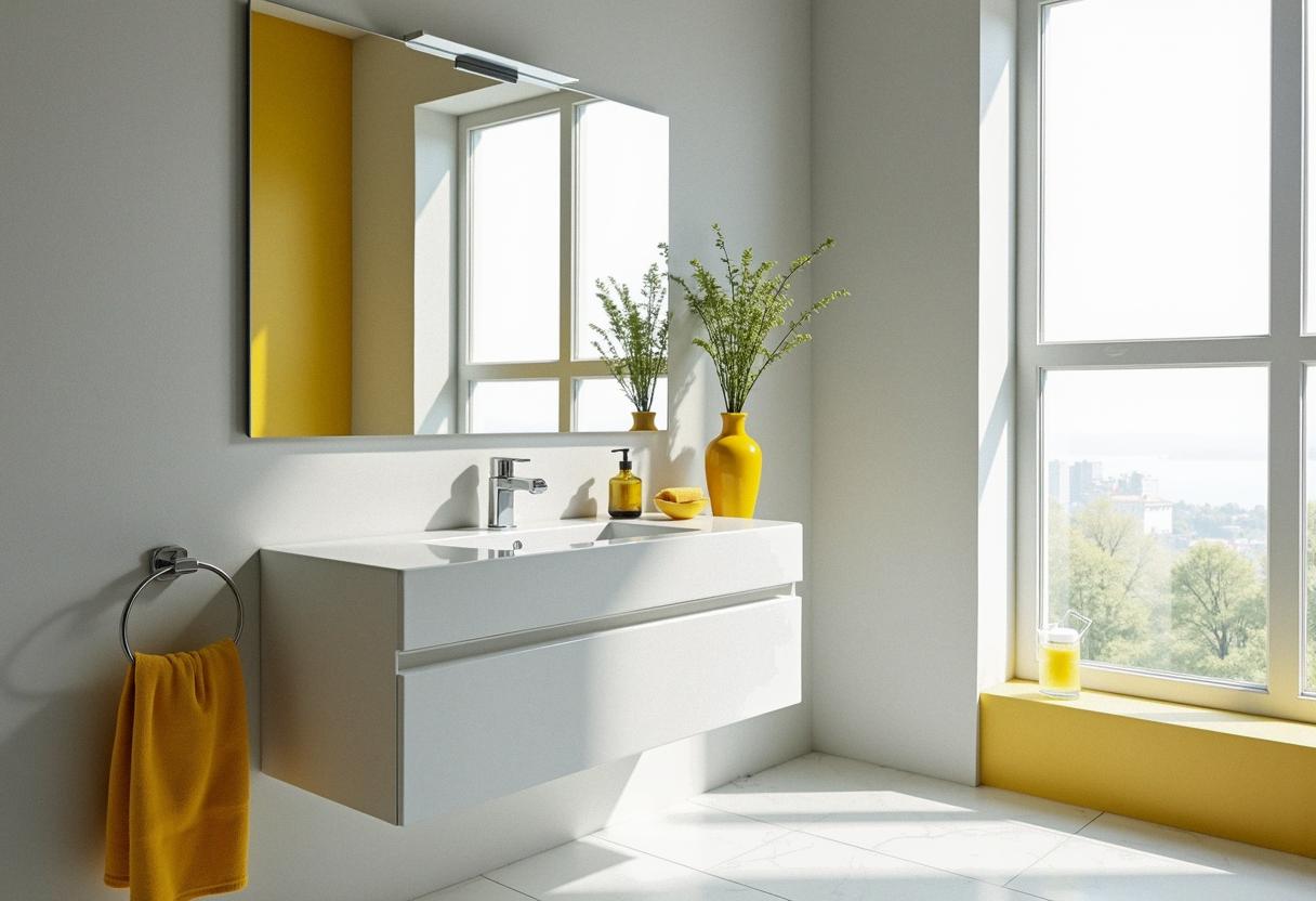 bathroom decor yellow