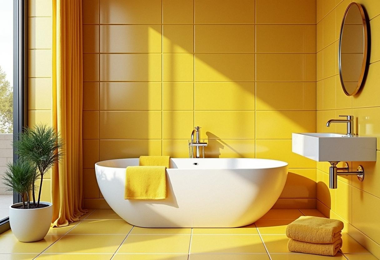 bathroom decor yellow
