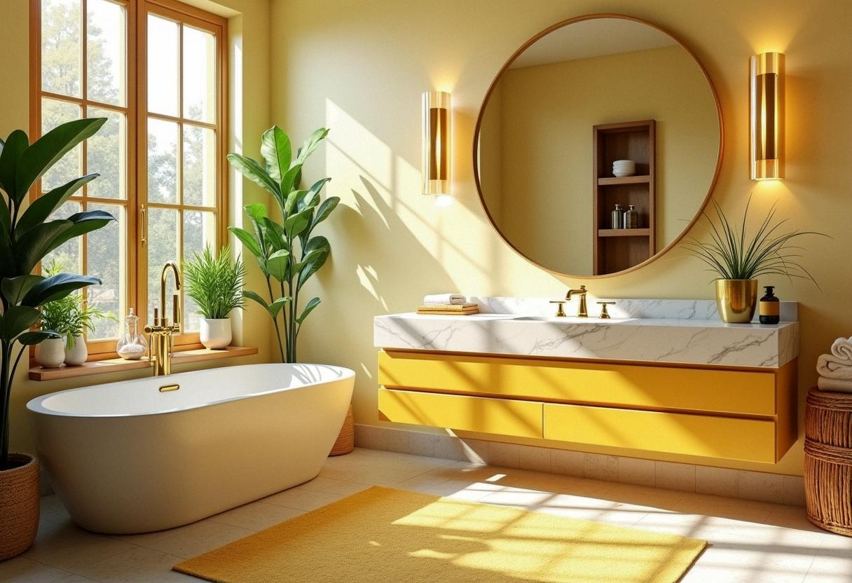 bathroom decor yellow