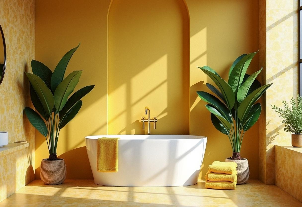 bathroom decor yellow