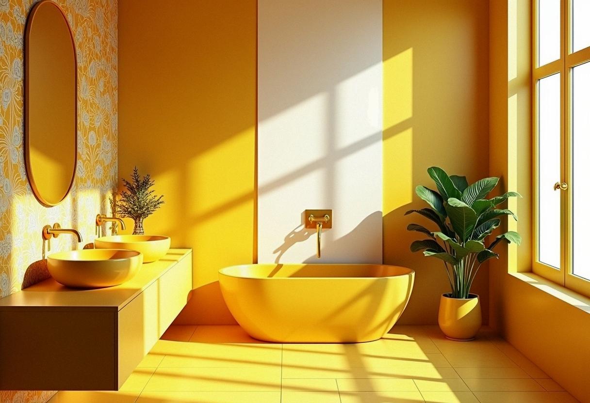 bathroom decor yellow