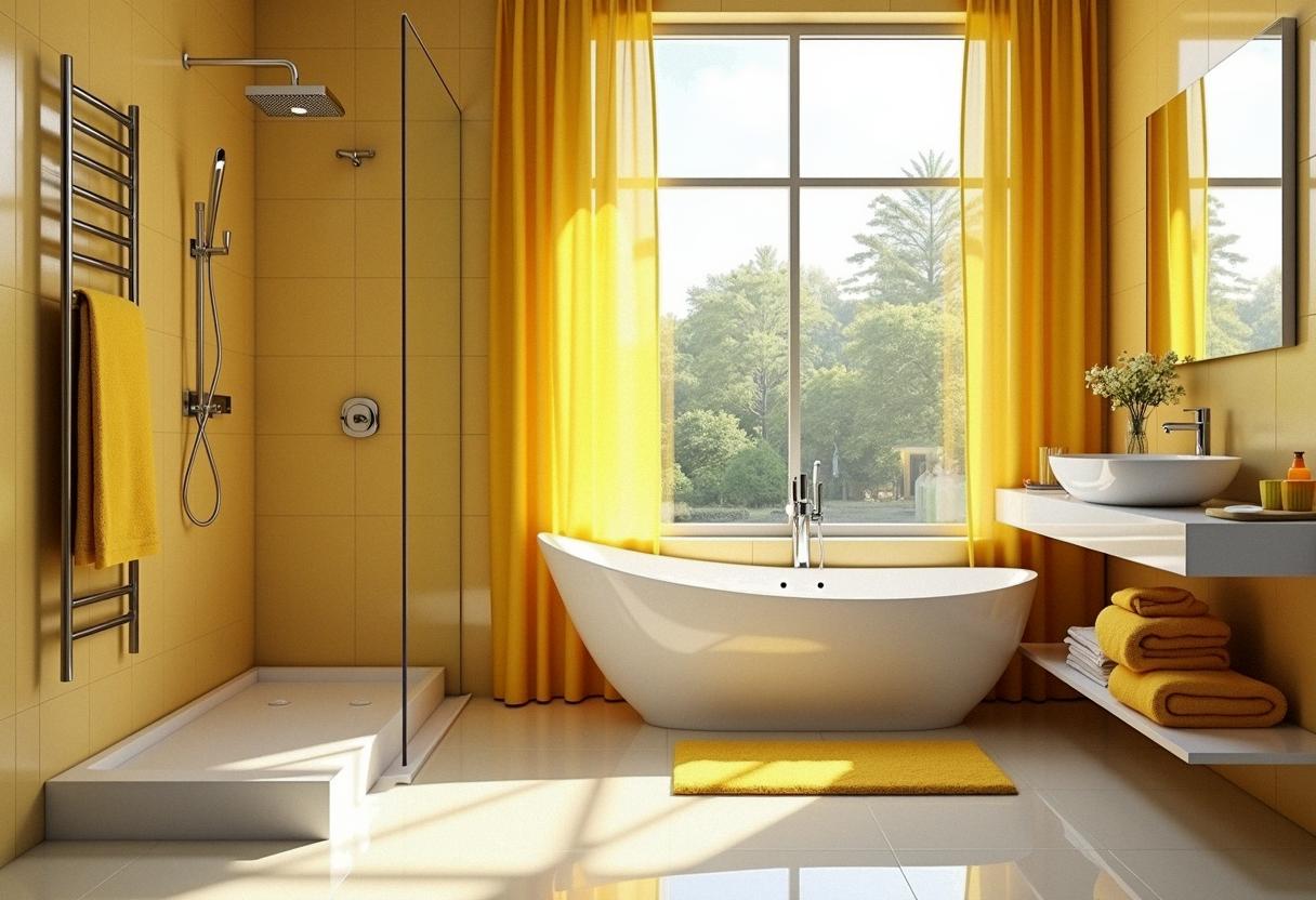 bathroom decor yellow