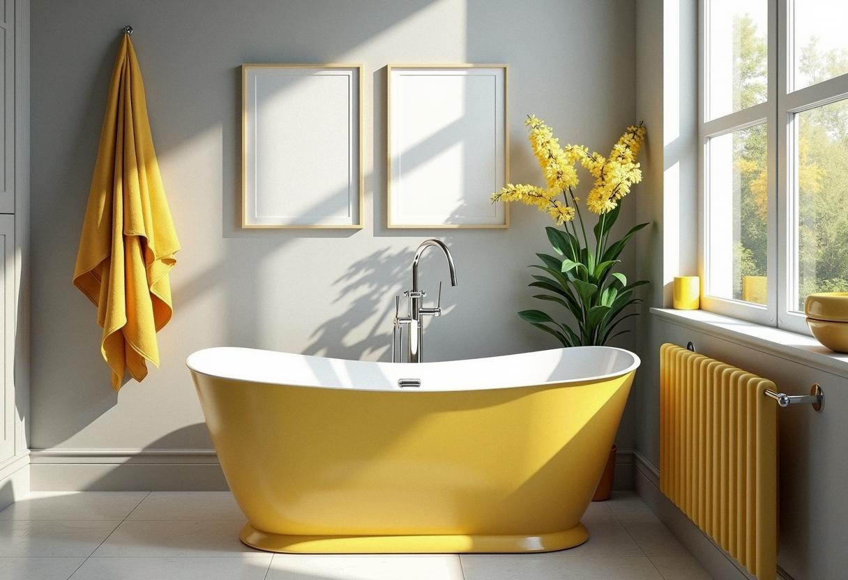 bathroom decor yellow