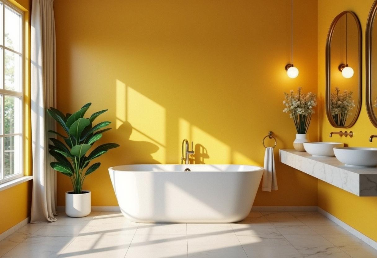 bathroom decor yellow