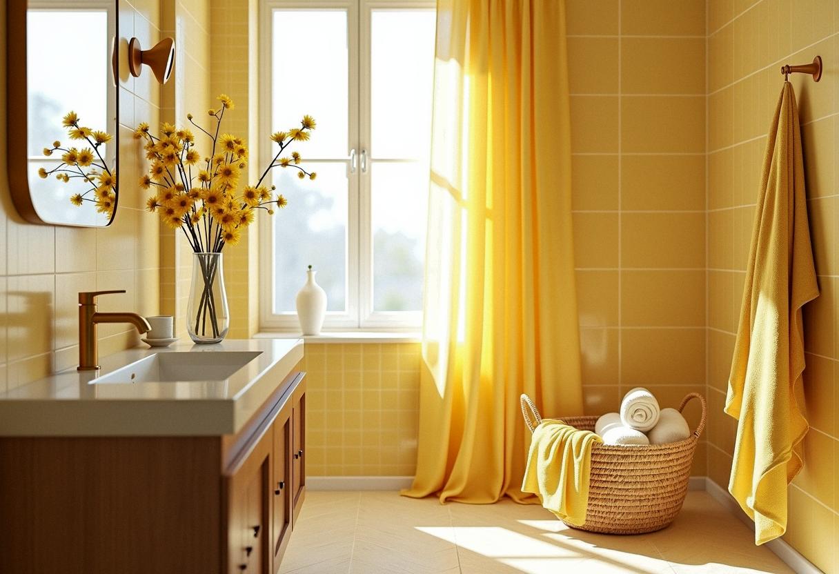 bathroom decor yellow
