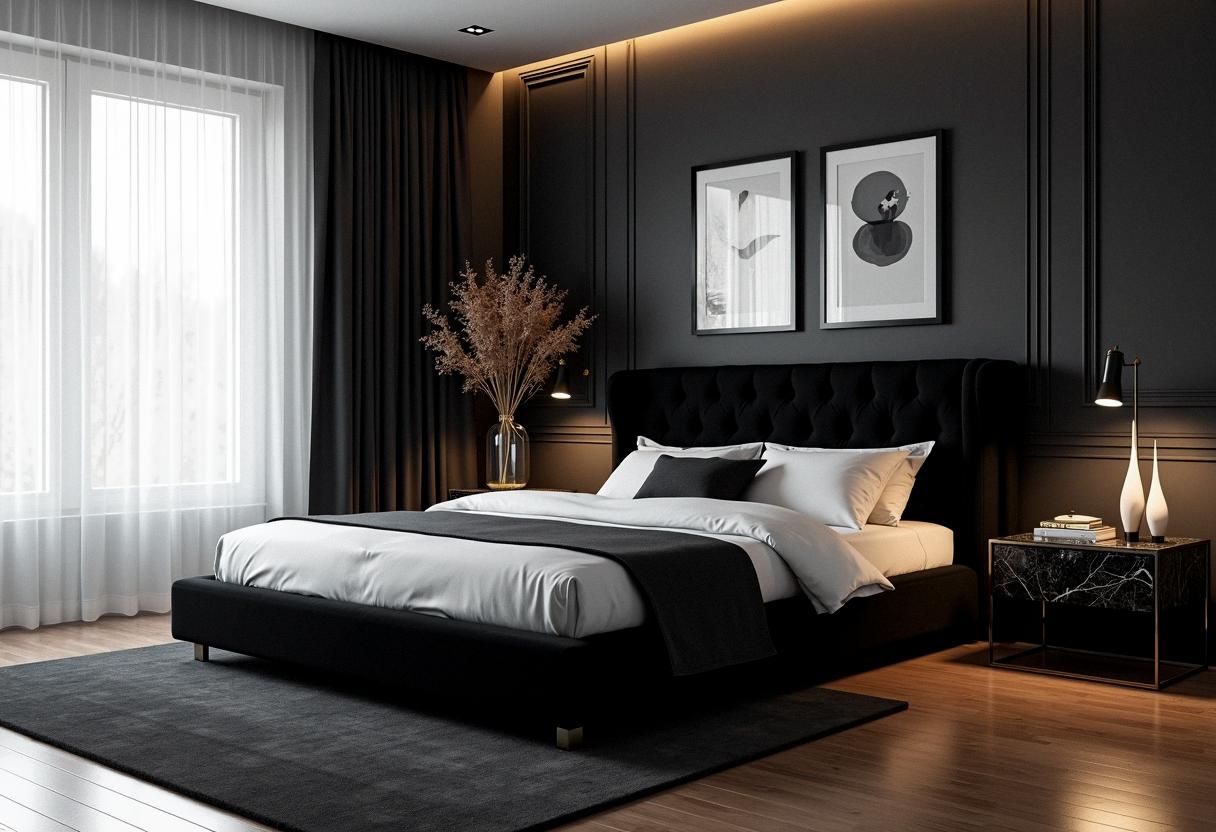 bedroom decor black