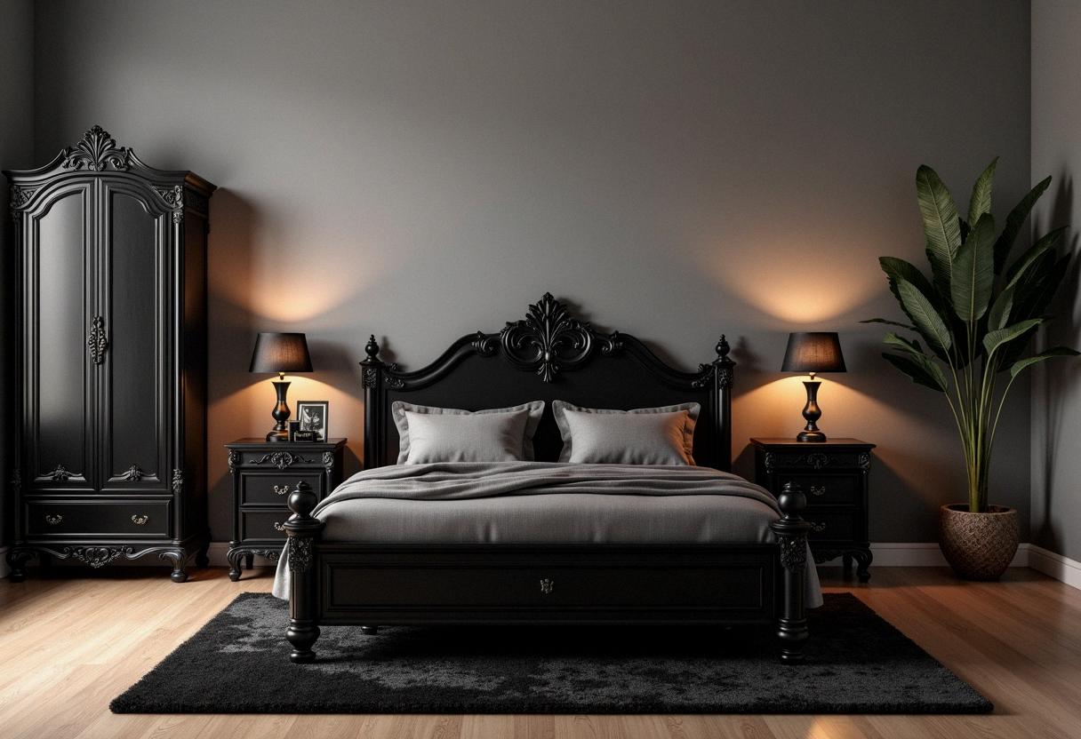 bedroom decor dark furniture