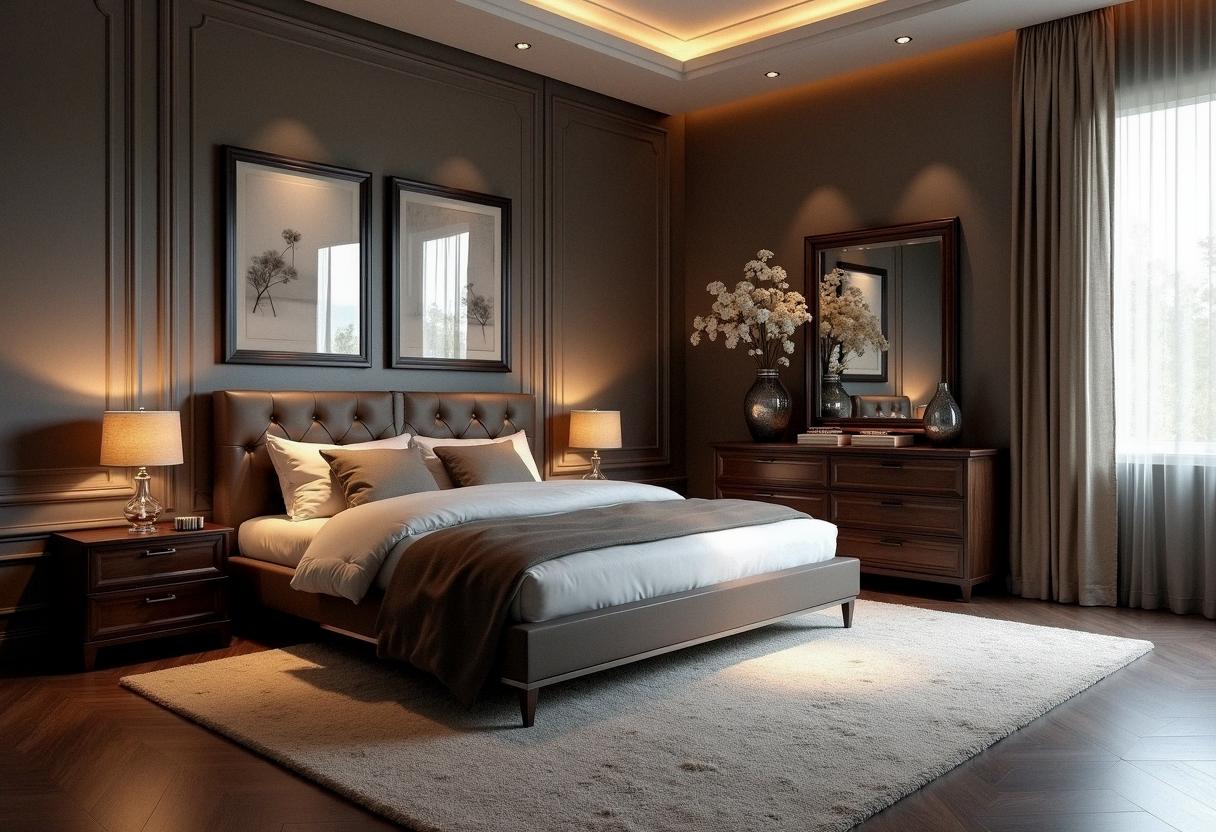 bedroom decor dark furniture