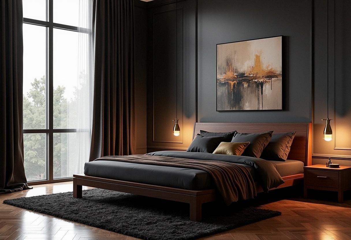 bedroom decor dark furniture