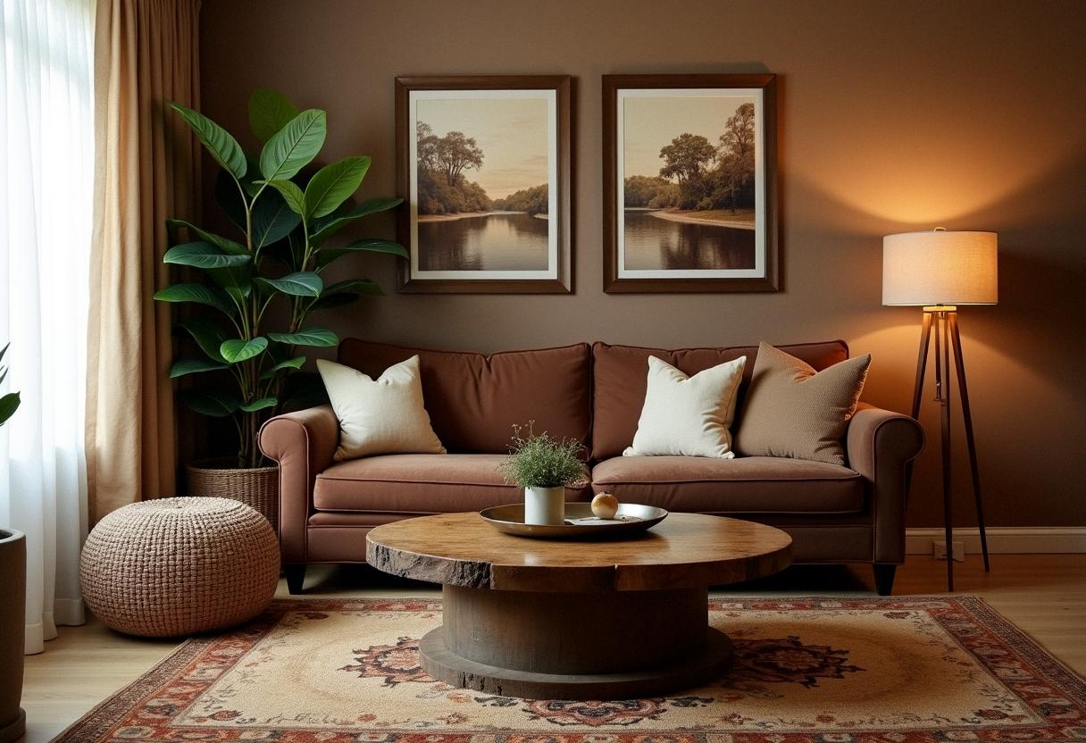 living room decor brown