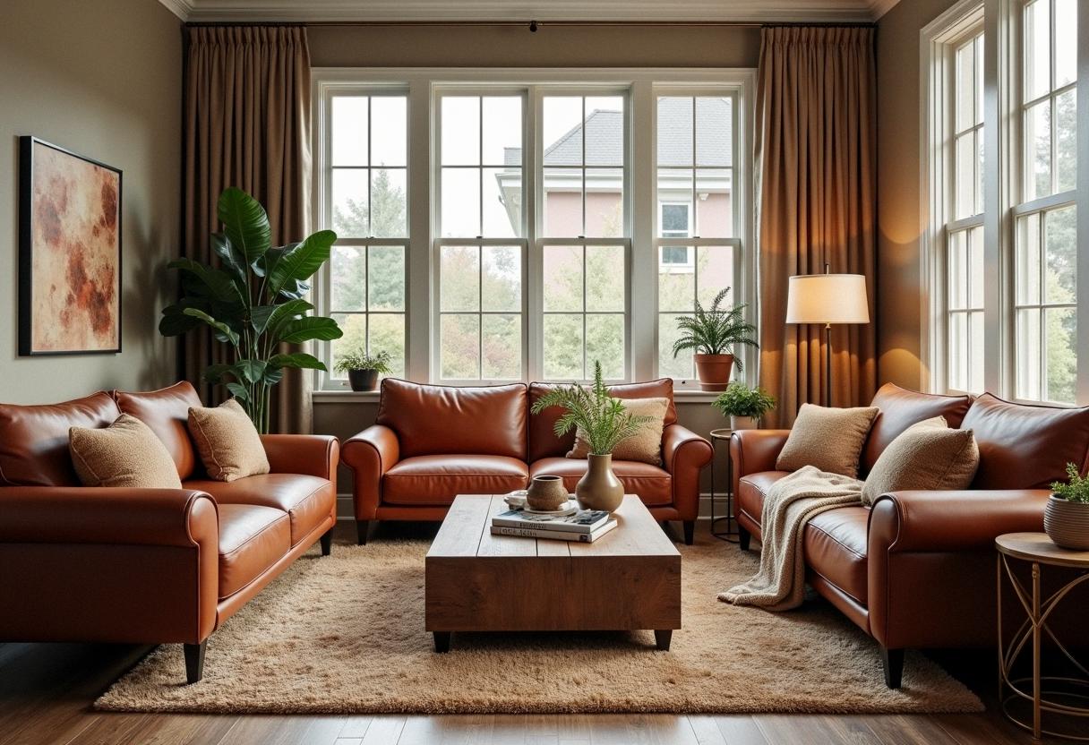 living room decor brown