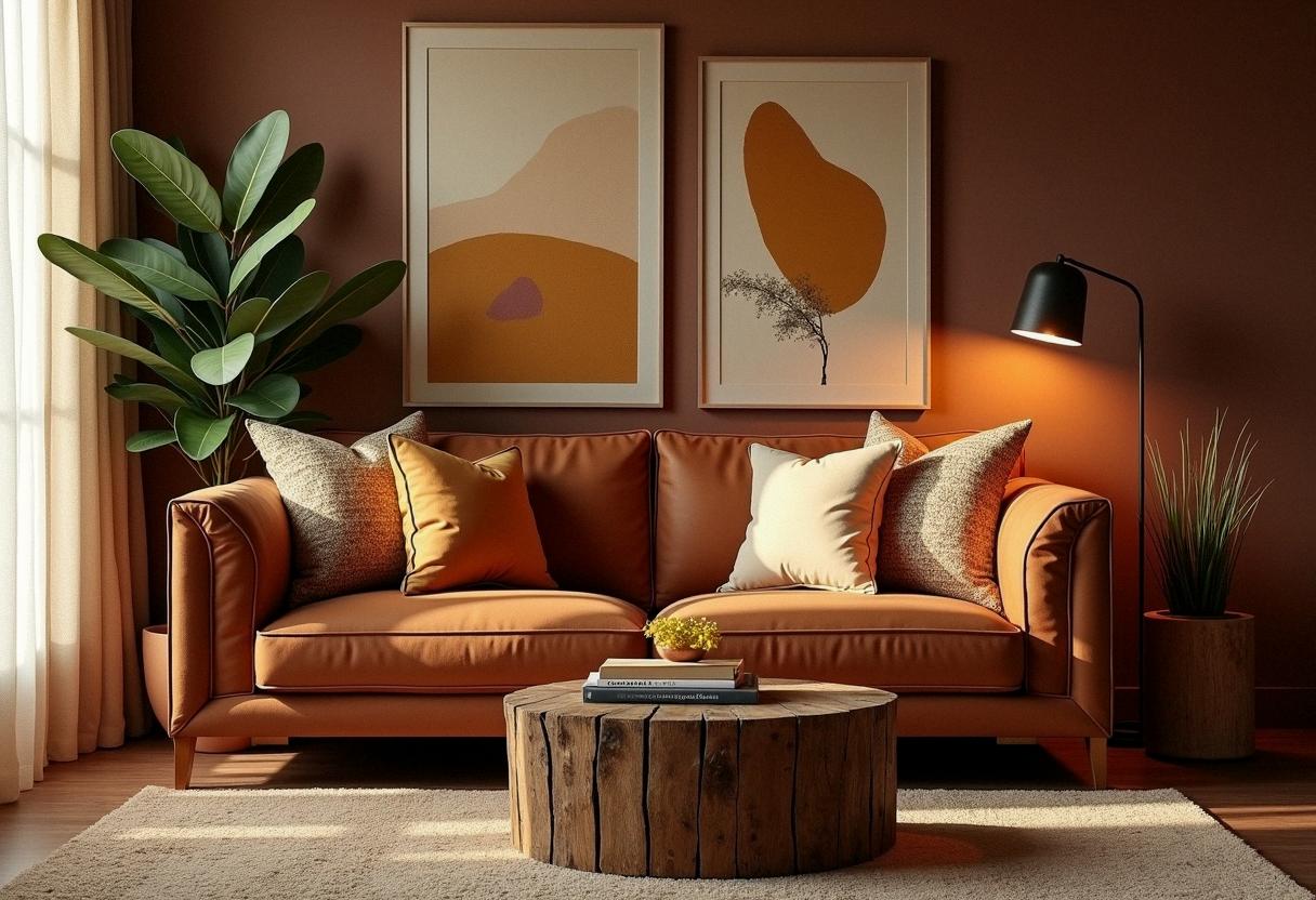living room decor brown