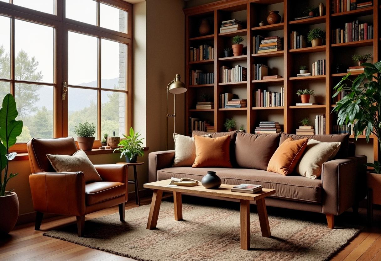 living room decor brown