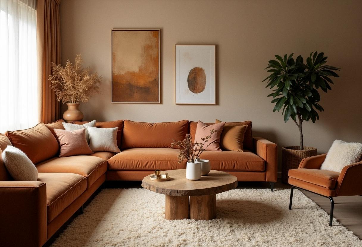 living room decor brown