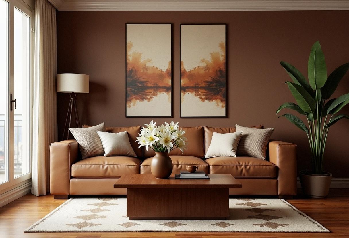 living room decor brown