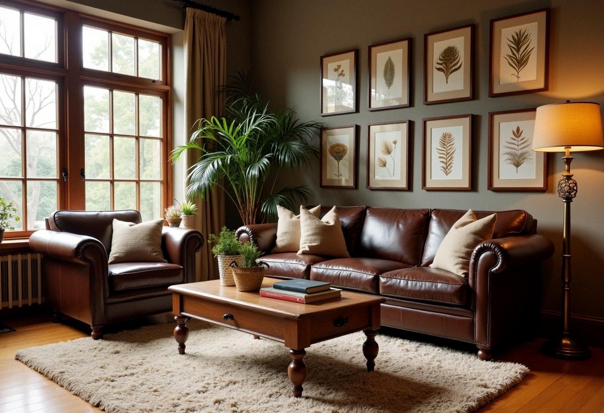 living room decor brown