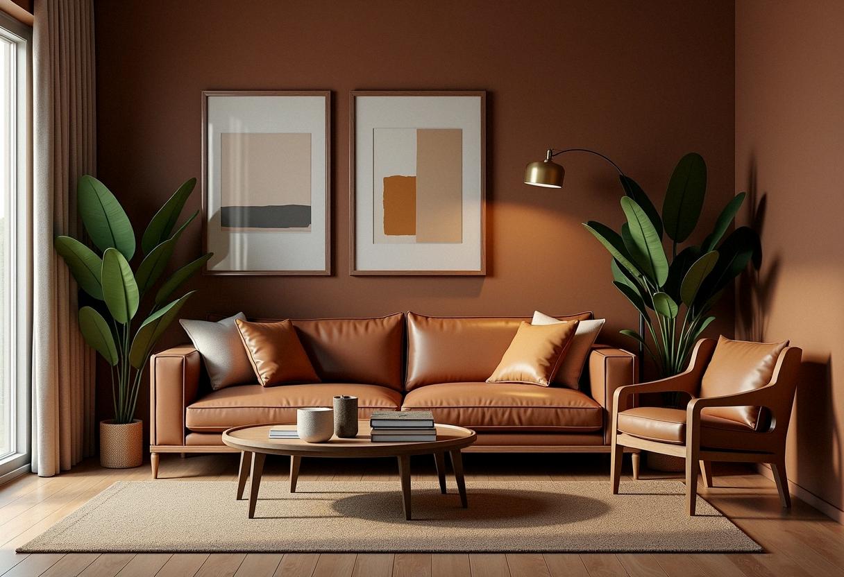 living room decor brown