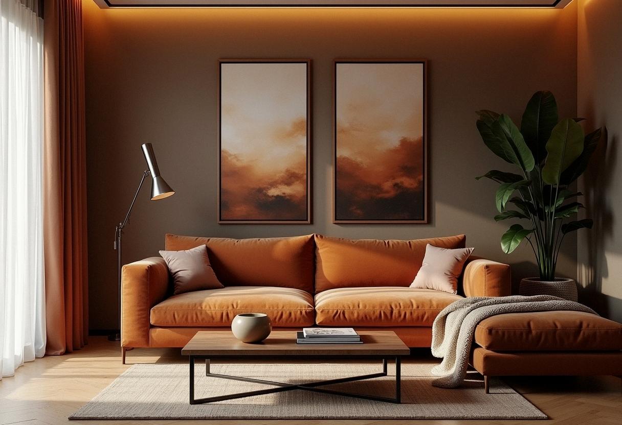 living room decor brown