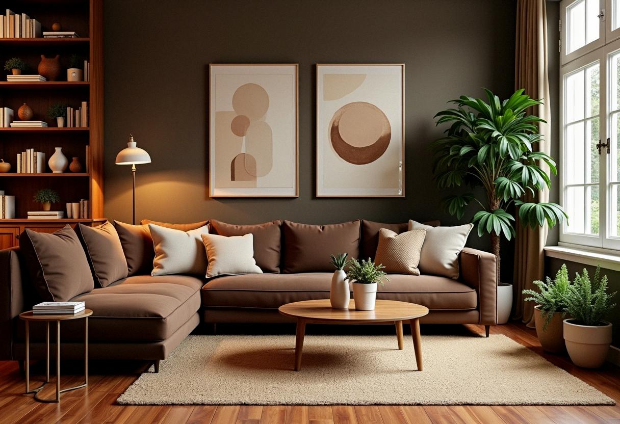 living room decor brown