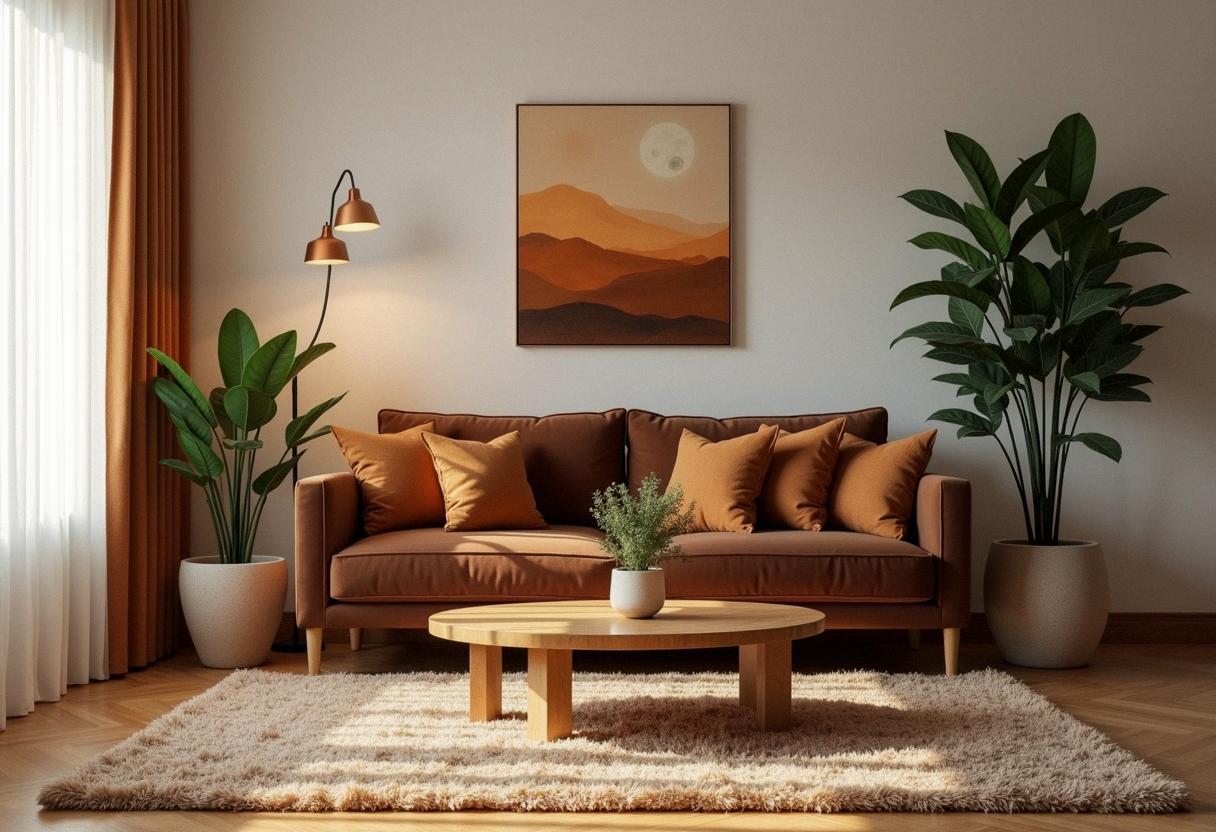 living room decor brown