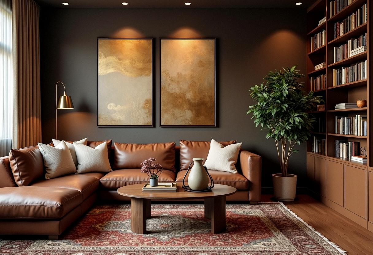living room decor brown