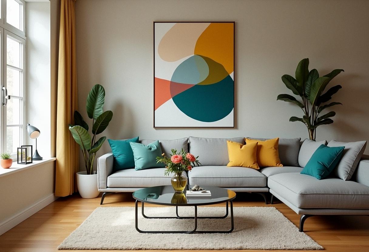 living room decor colorful